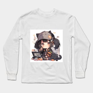 chibi cute girl pc Long Sleeve T-Shirt